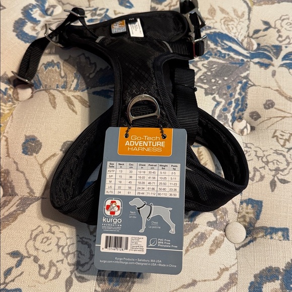 NWT Kurgo Adventure Go-Tech Dog Harness Sz Medium Black and Gray - Picture 4 of 5